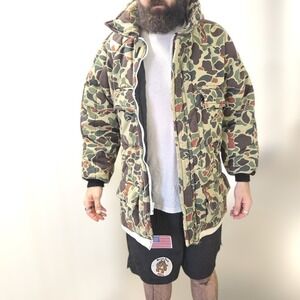 REWORKED VTG WALLS CAMO Jacket XL CHOPPED COVERALL Duck BlizzardPruf Leather USA